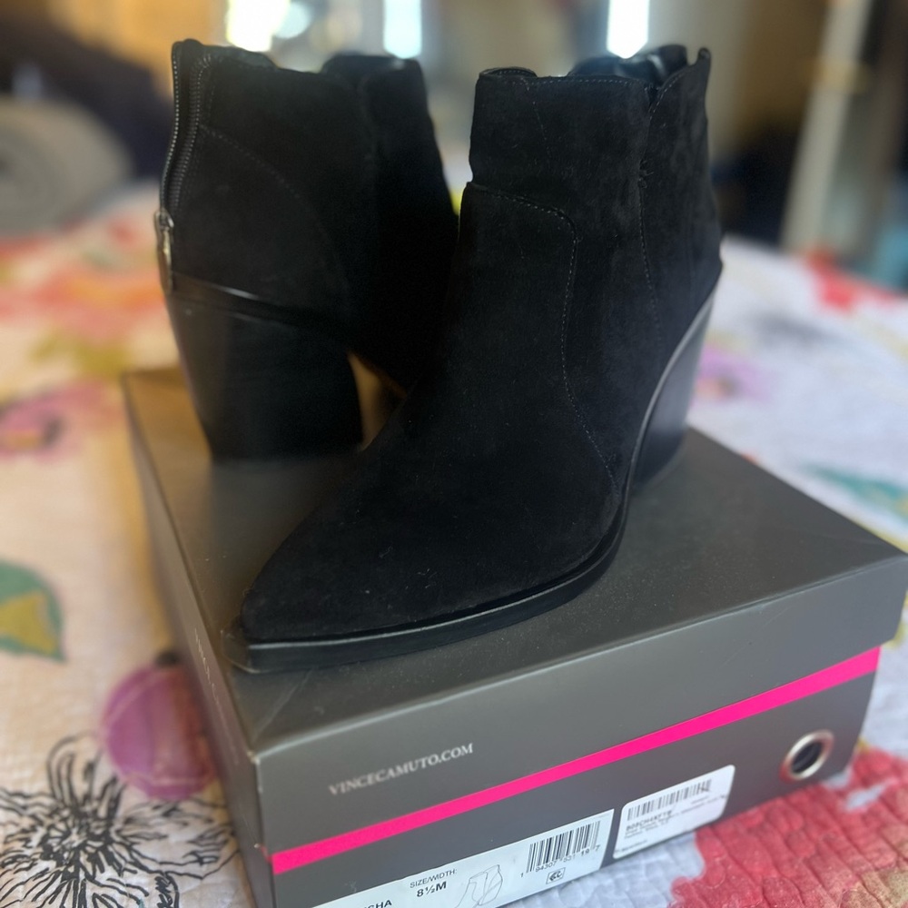 Vince camuto black suede